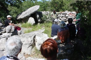 Présentation d’un des dolmens du Ranc-de-Figère sur la commune de Labeaume. 